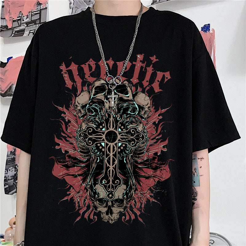 ShadowCore Unisex Gothic Graphic Oversized T-Shirt