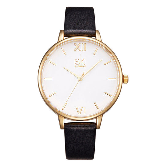 LuxeTime Women's Minimalist Quartz Belt Watch