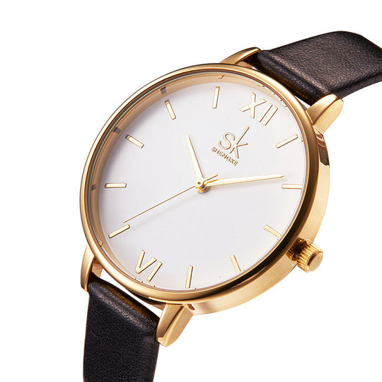 LuxeTime Women's Minimalist Quartz Belt Watch