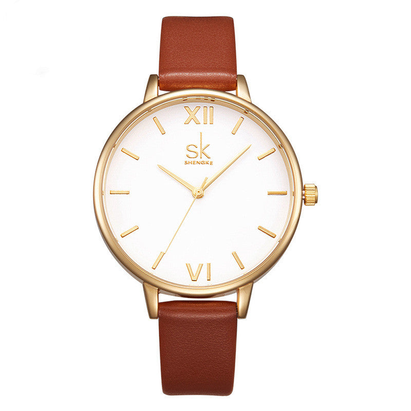 LuxeTime Women's Minimalist Quartz Belt Watch