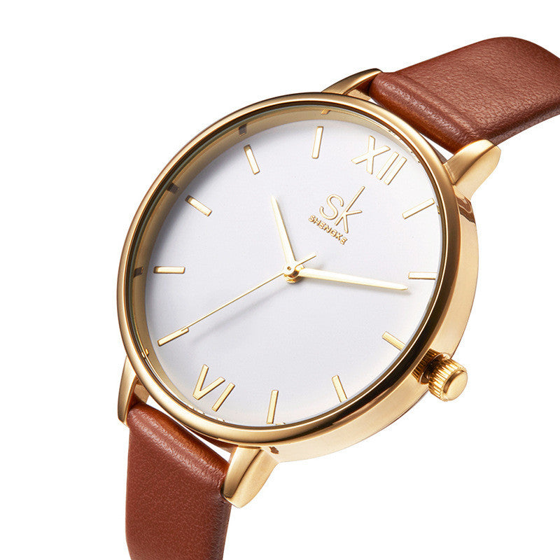 LuxeTime Women's Minimalist Quartz Belt Watch
