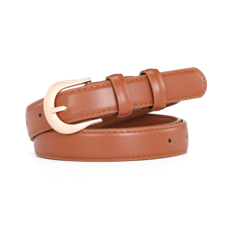 LuxeLoop Women's Vintage Buckle Leather Belt