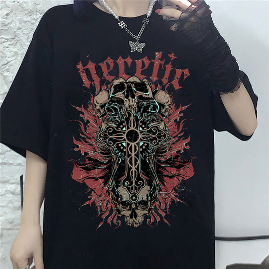 ShadowCore Unisex Gothic Graphic Oversized T-Shirt