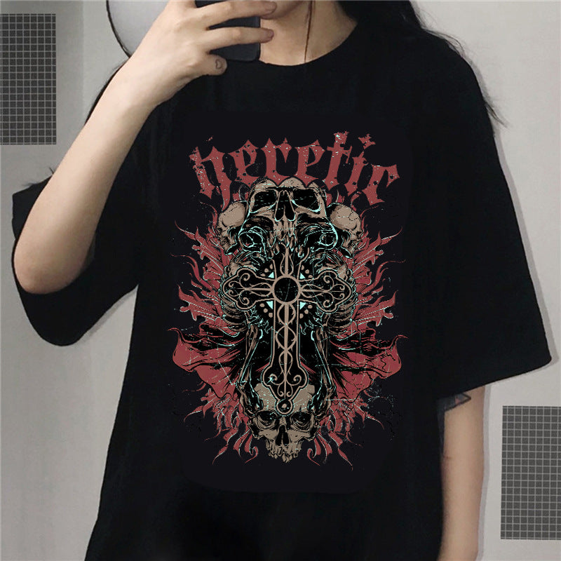 ShadowCore Unisex Gothic Graphic Oversized T-Shirt