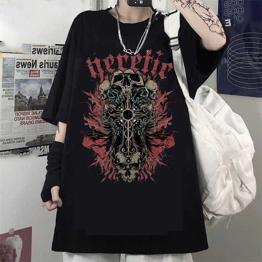 ShadowCore Unisex Gothic Graphic Oversized T-Shirt