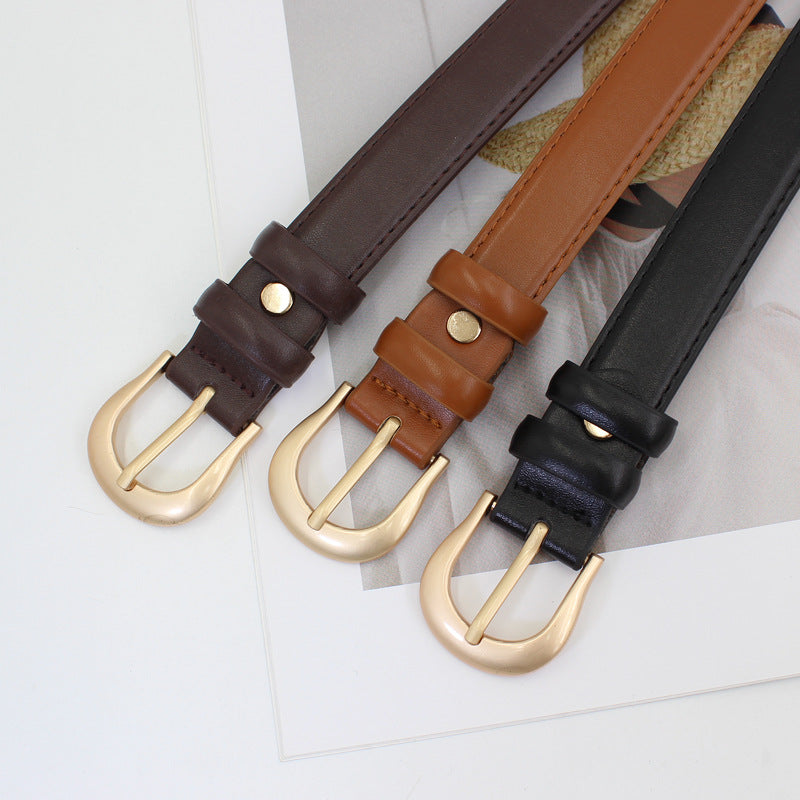 LuxeLoop Women's Vintage Buckle Leather Belt