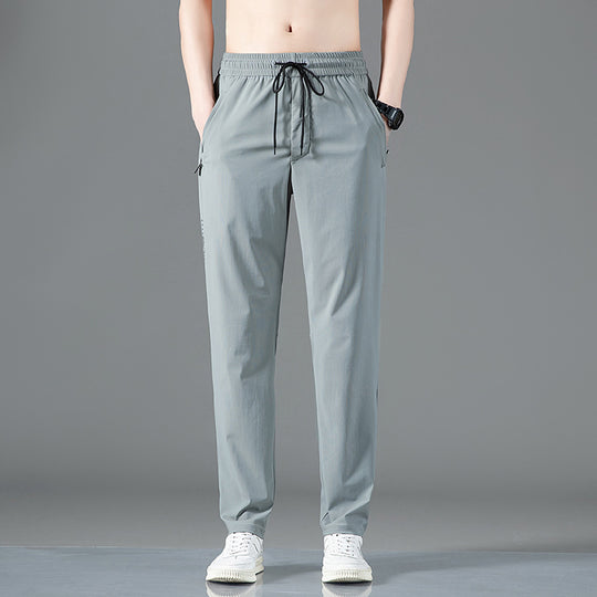 ArcticFlex Men's Ice Silk Casual Pants in gray, designed for comfort and style during warmer months.