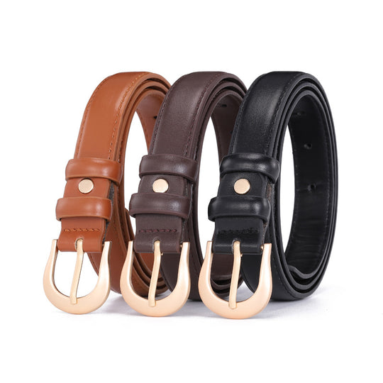 LuxeLoop Women's Vintage Buckle Leather Belt
