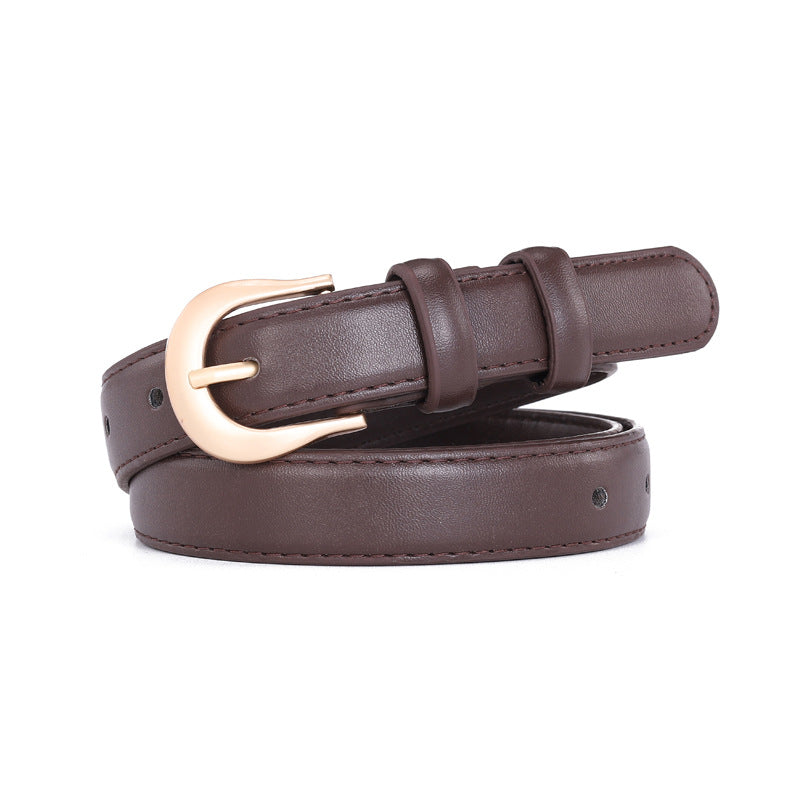 LuxeLoop Women's Vintage Buckle Leather Belt