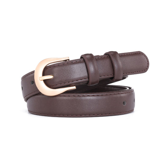 LuxeLoop Women's Vintage Buckle Leather Belt