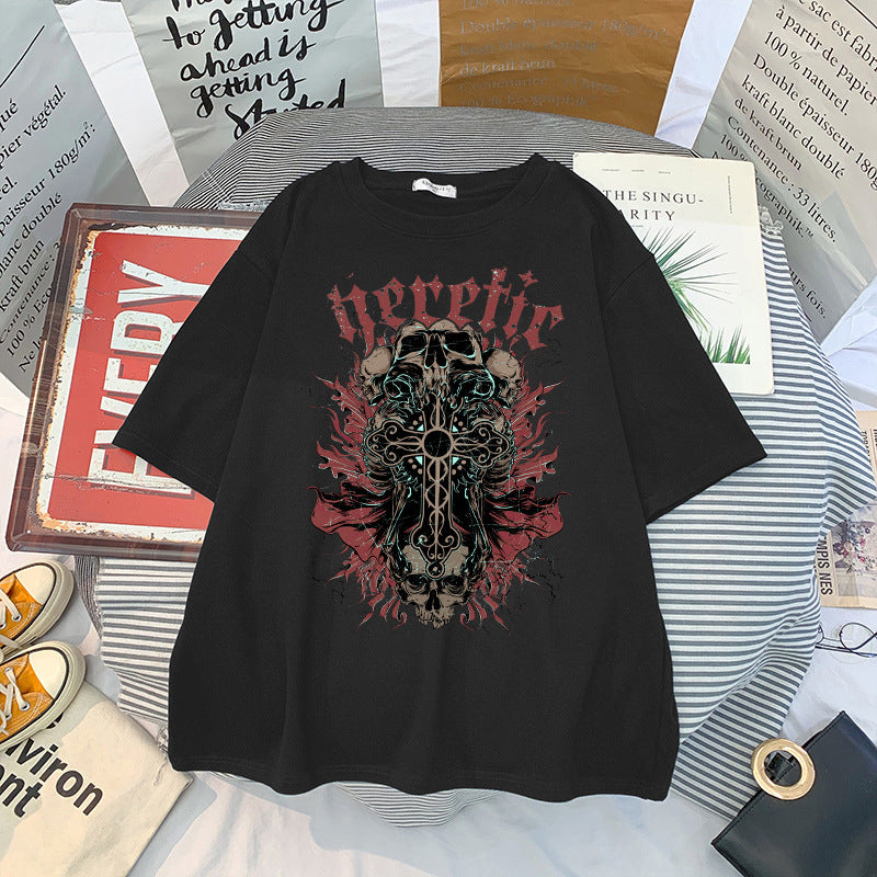 ShadowCore Unisex Gothic Graphic Oversized T-Shirt