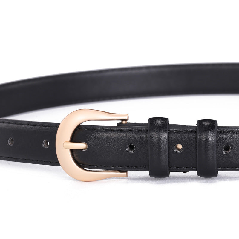LuxeLoop Women's Vintage Buckle Leather Belt